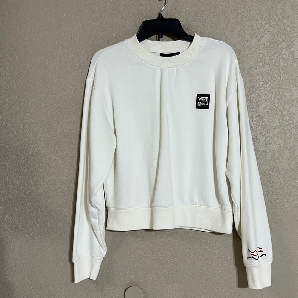 Vans Textured Waves Pullover Crew Fleece (Marshmallow) Women's size large